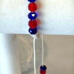 Adjustable Red and Blue Swarovski Element Sliding Bracelet